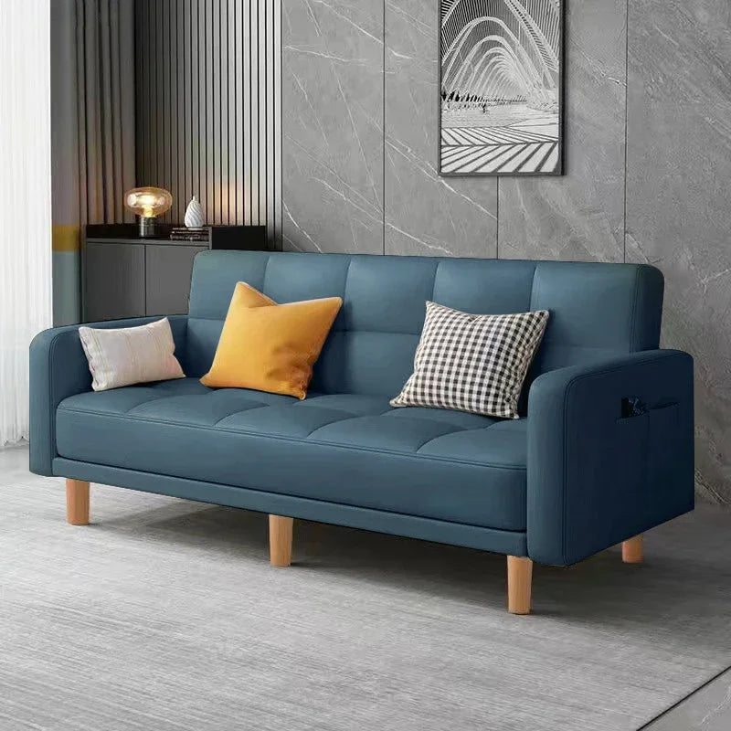 Sofa living room Small apartment rental room Folding sofa bed Single double bedroom Simple modern apartment Fabric sofa