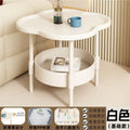 Cloud Shape Side Table 2-Tier Storage White Or Milk Coffee Plastic Round Corners Practical Shelving For Living Room Bedroom