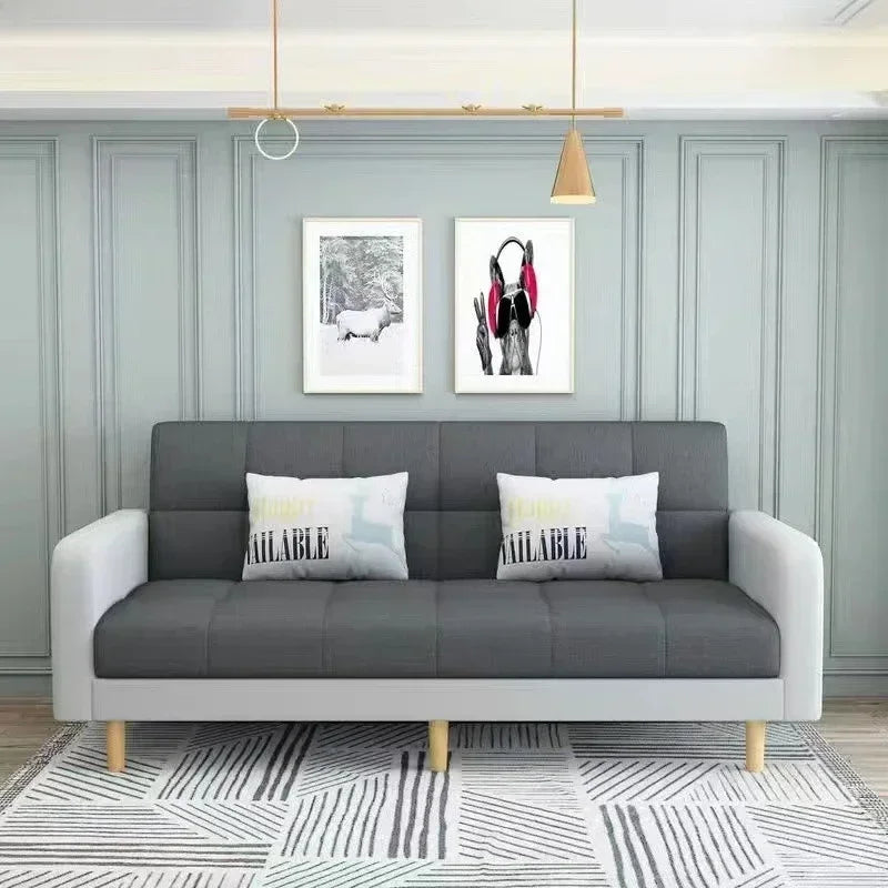 Sofa living room Small apartment rental room Folding sofa bed Single double bedroom Simple modern apartment Fabric sofa