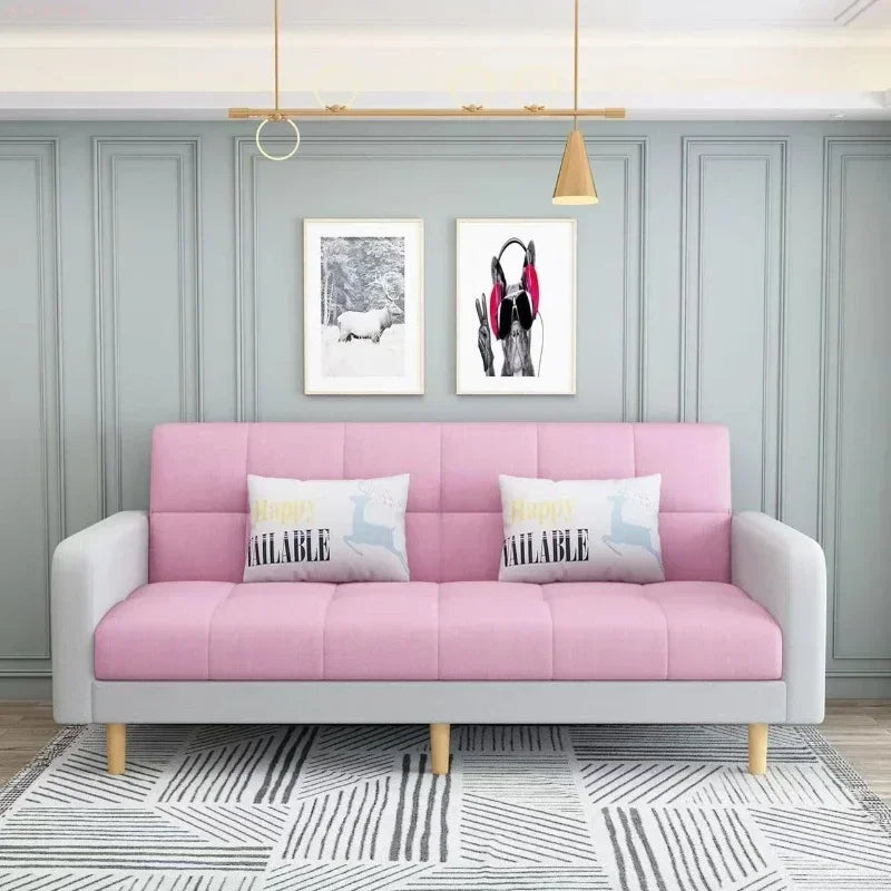 Sofa living room Small apartment rental room Folding sofa bed Single double bedroom Simple modern apartment Fabric sofa