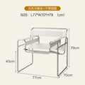 Light Luxury Italian Designer Chair for Living Room, Saddle Leather Stainless Steel Single Sofa Chair,Comfort Seat for Home