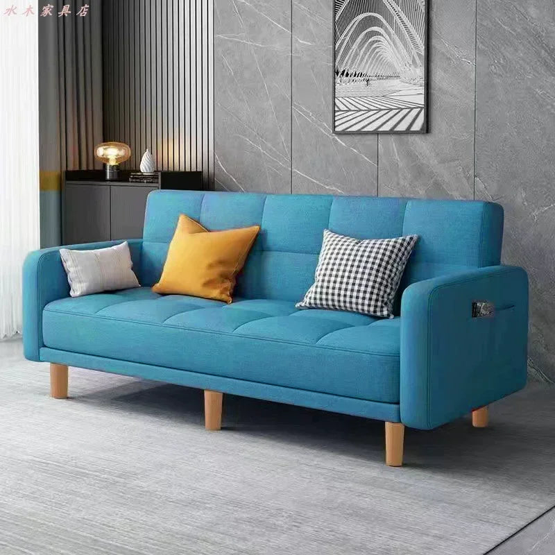 Sofa living room Small apartment rental room Folding sofa bed Single double bedroom Simple modern apartment Fabric sofa