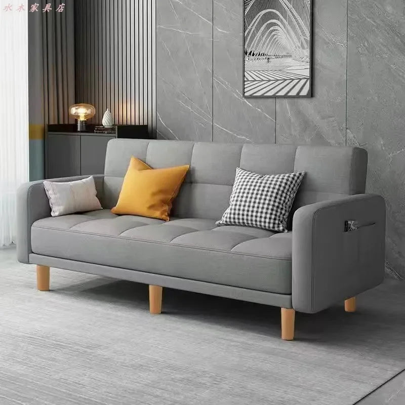 Sofa living room Small apartment rental room Folding sofa bed Single double bedroom Simple modern apartment Fabric sofa