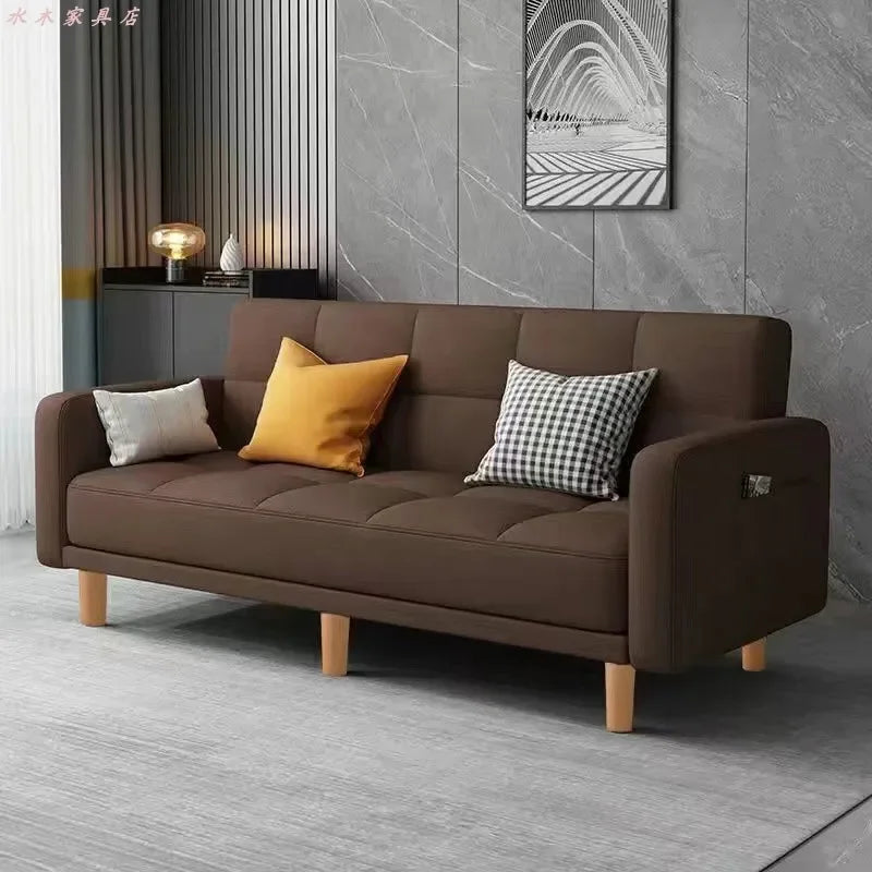 Sofa living room Small apartment rental room Folding sofa bed Single double bedroom Simple modern apartment Fabric sofa