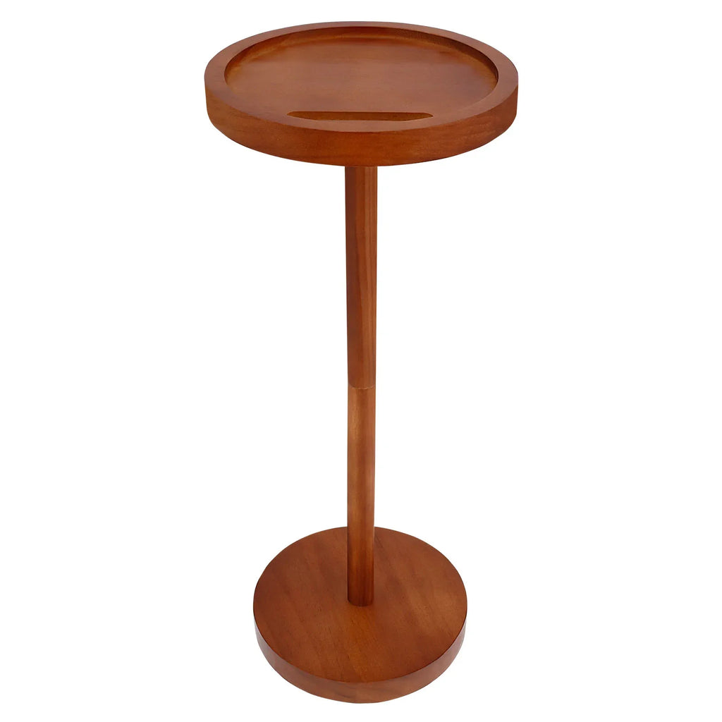 Round Wooden Small Coffee Tables with Phone Holder sofa corner tables with Thickened Base coffee table Living room furniture